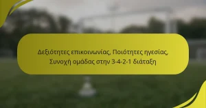 Δεξιότητες επικοινωνίας, Ποιότητες ηγεσίας, Συνοχή ομάδας στην 3-4-2-1 διάταξη